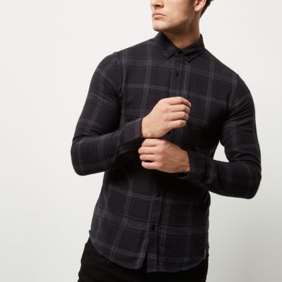 Grey Only & Sons check long sleeve shirt